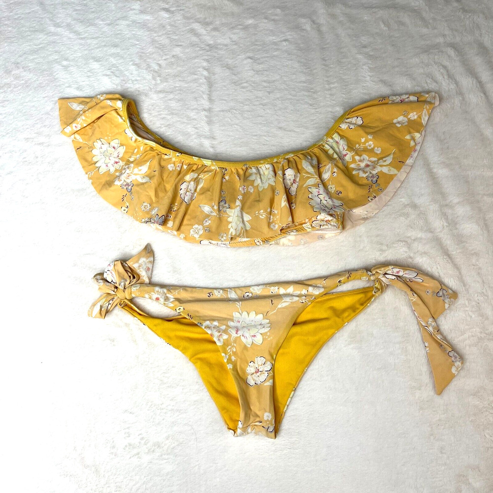Billabong Women Swim Yellow Bikini Size S